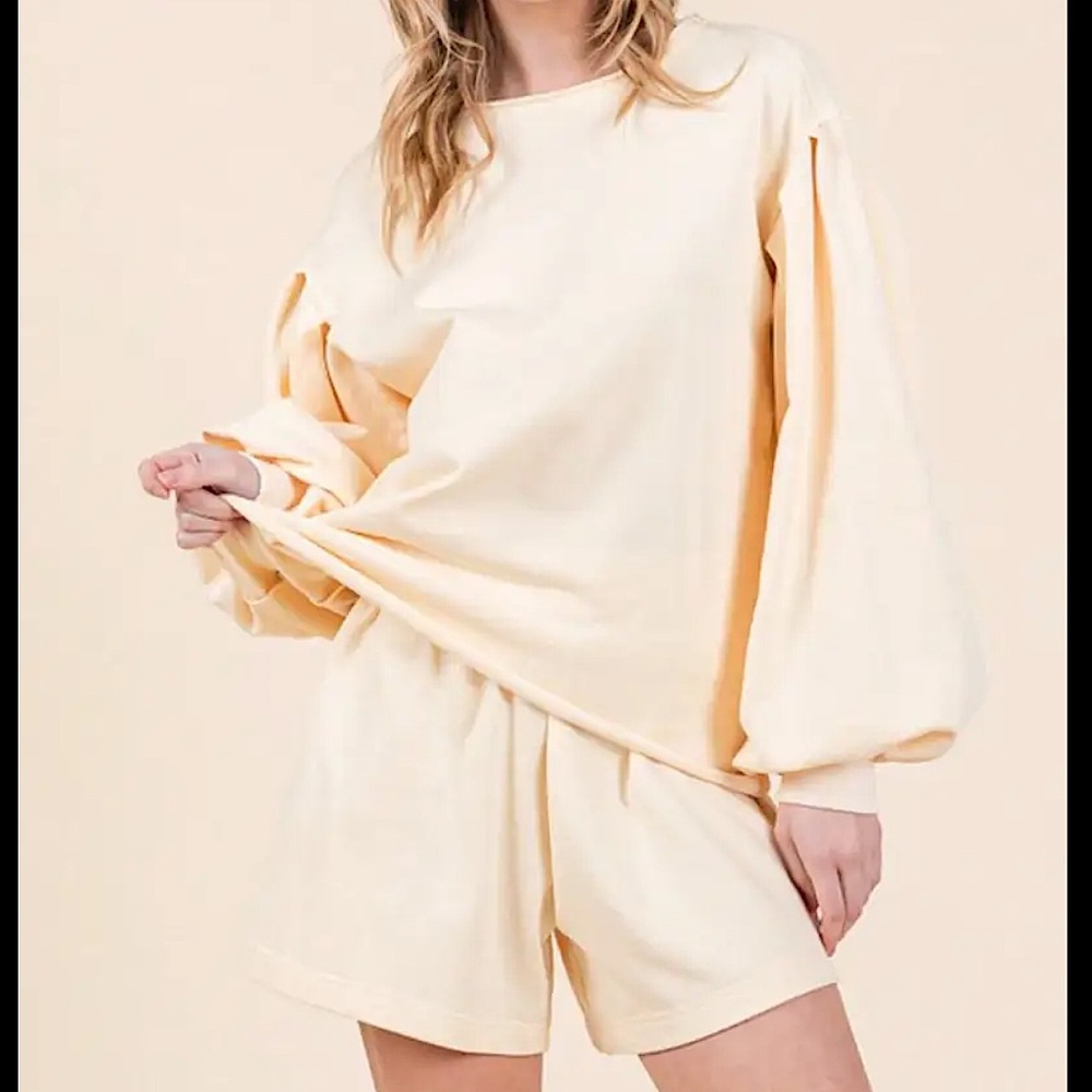 Ott 2 pc French Terry Sweatshirt and Shorts set